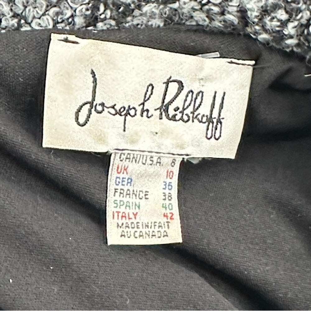 Joseph Ribkoff cardigan salt and pepper boucle coat elegant artsy unique sz 8 - Picture 8 of 8